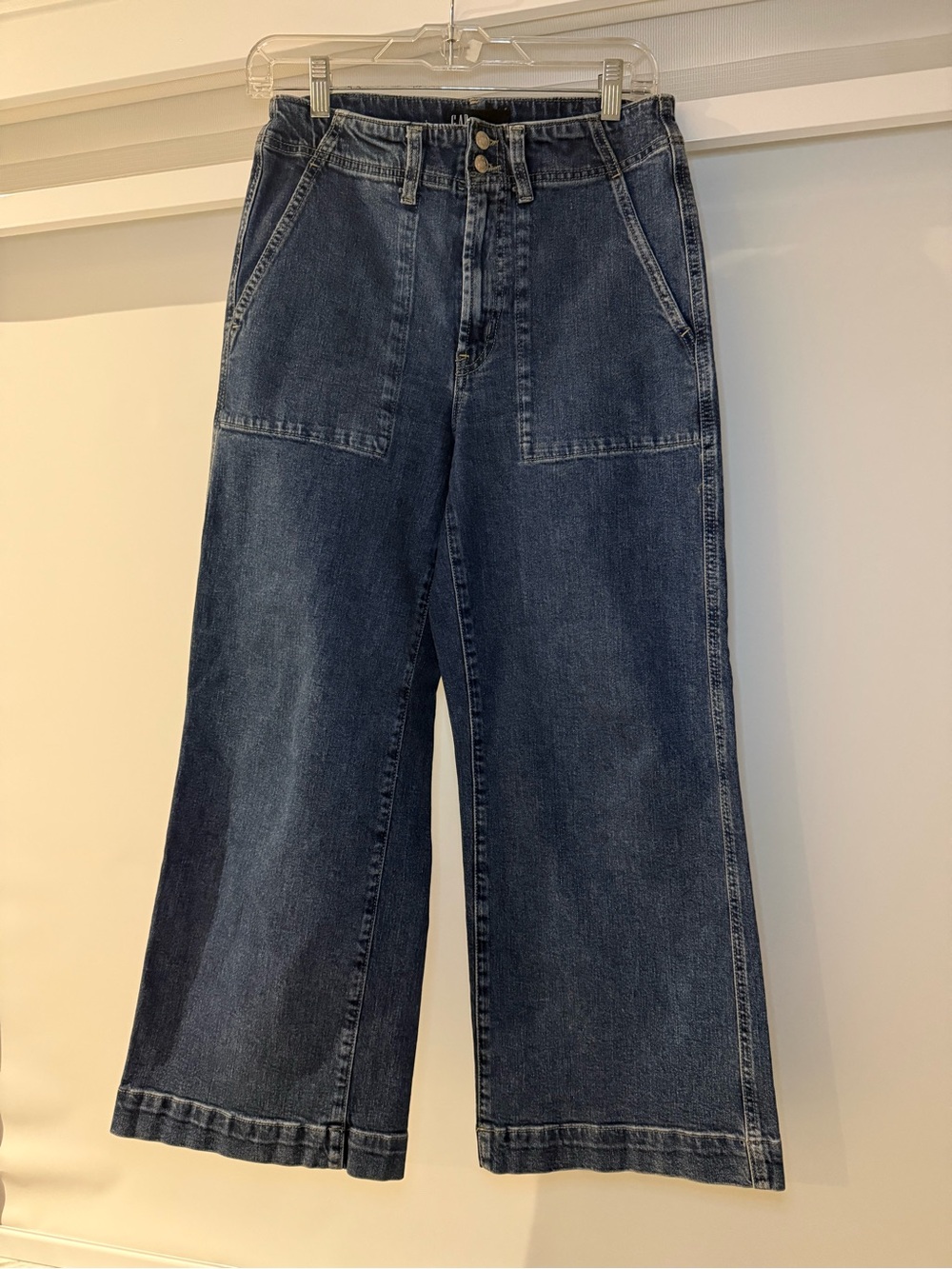 GAP Wide-Leg Jeans in Dark Blue Denim